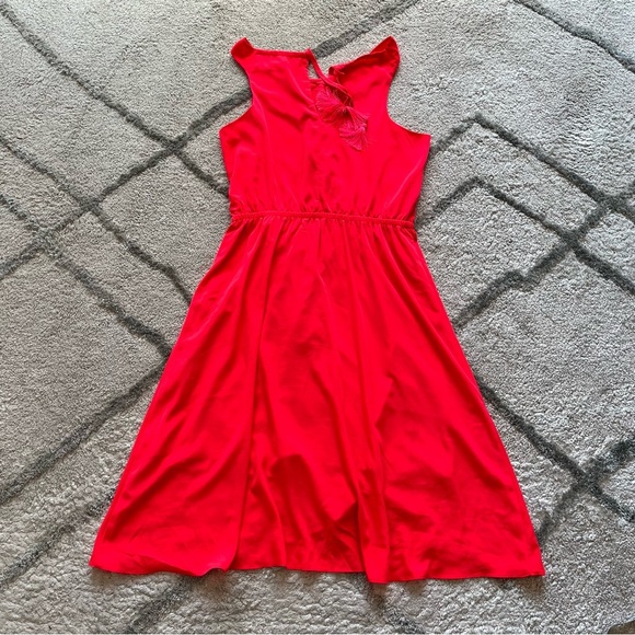 Athleta Martinque Dress Bright Coral Mini Sleeveless Elastic Waist medium - Picture 6 of 12